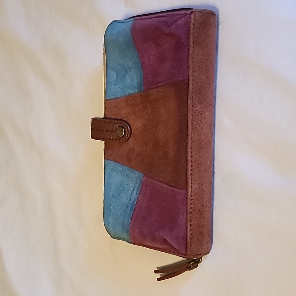 The Sak Suede Leather Iris Large Zip Arou.d Wallet